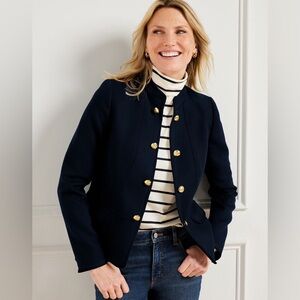 Talbots Navy Blue Military Jacket with Gold Buttons - NWT - Sz 14P